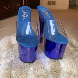 Pleaser NONE bling 8 inch platform heels size 5